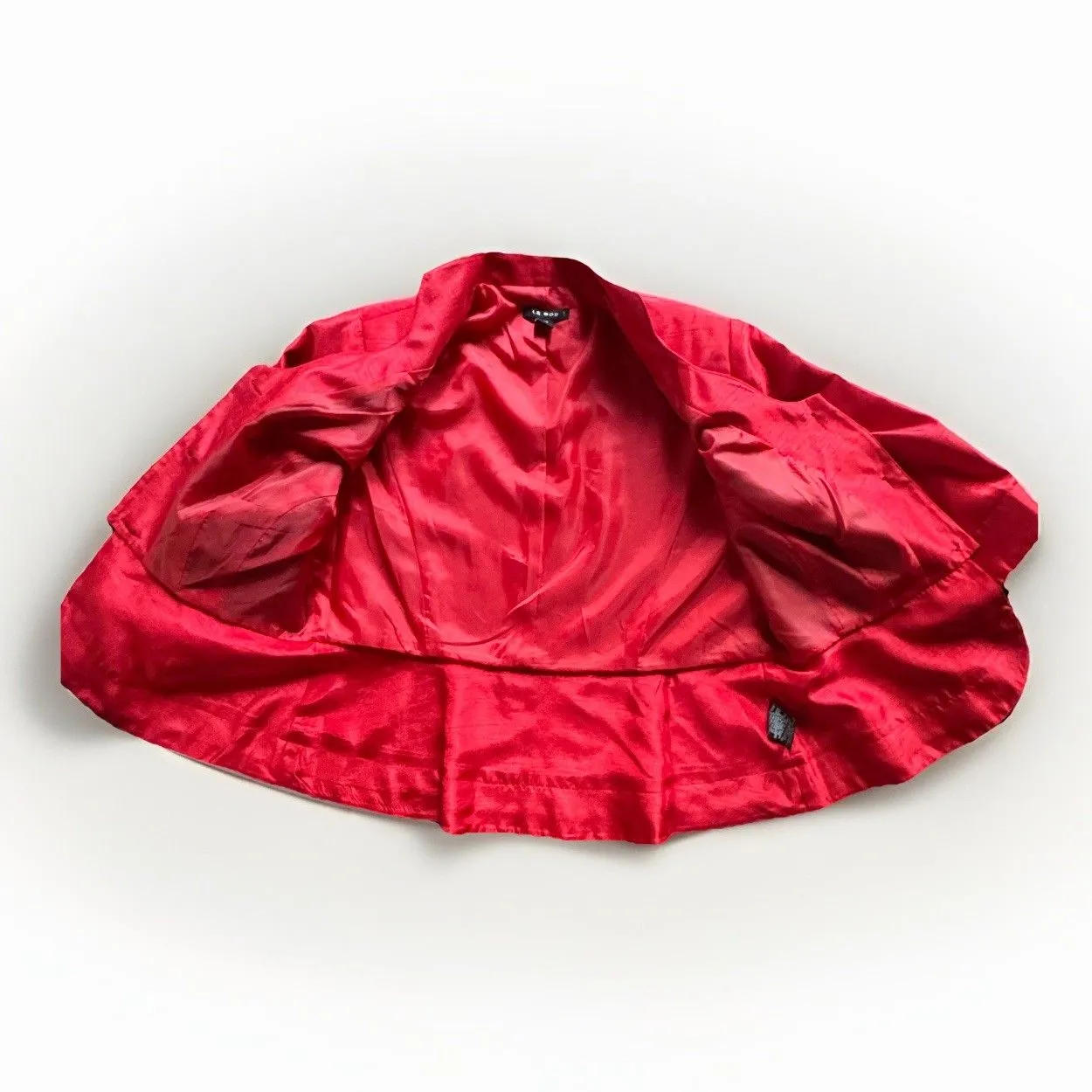 NWT Le Bos Jacket Blazer Short Red Peplum 3/4 Sleeve Womens Size 14W Holiday - Image 2