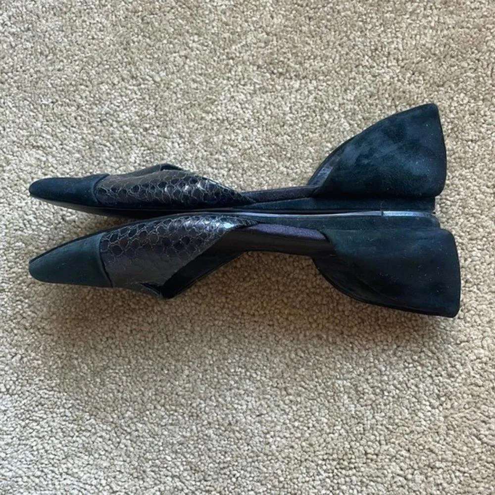 Vince‎ Camuto 'Halia' d'Orsay Pointy Toe Flat Black Suede Womens 5 - Image 4