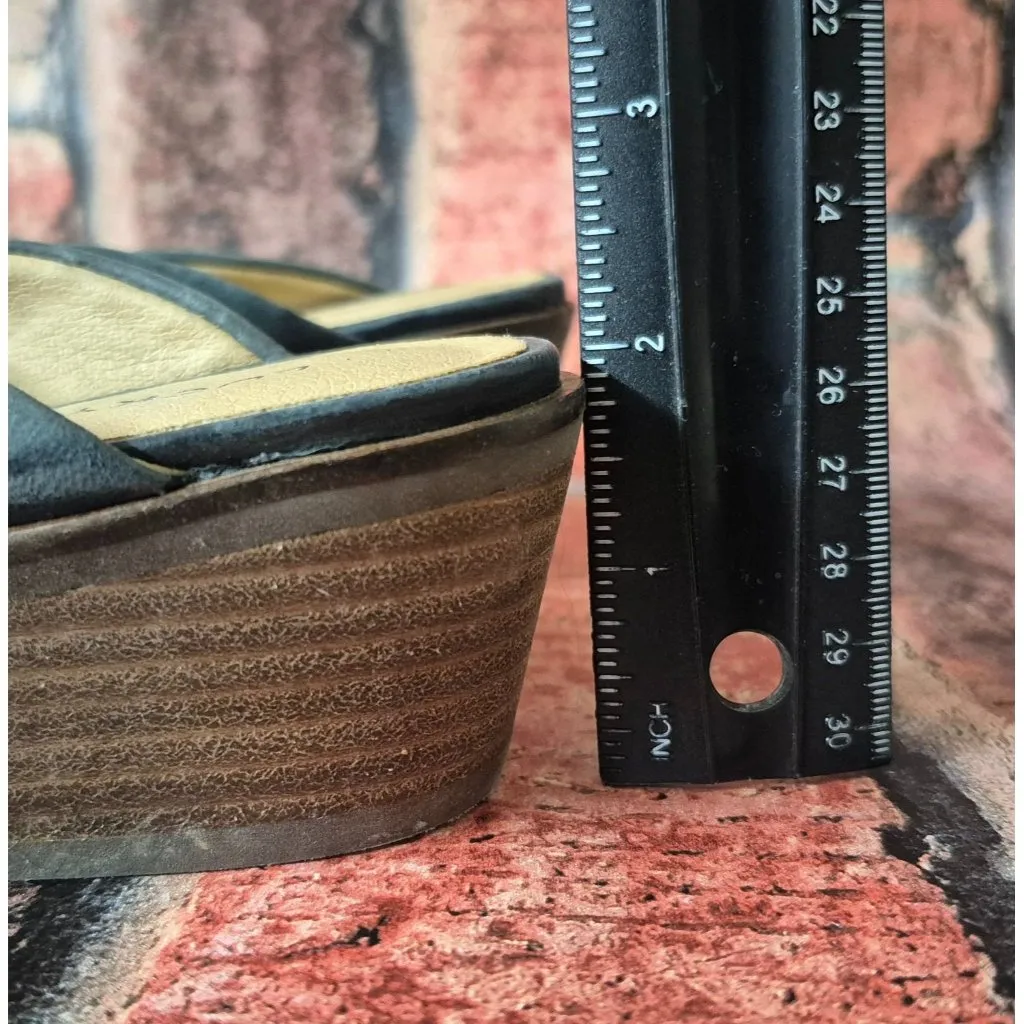 Lucky Brand Margrete Leather Mule Slide Light Gray Size 8.5 M Slip On Block Heal - Image 6