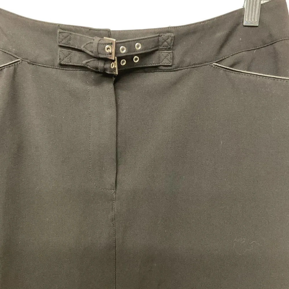 Larry‎ Levine Stretch Pencil Skirt Black Buckle Size 12 Classic Work Minimalist - Image 3