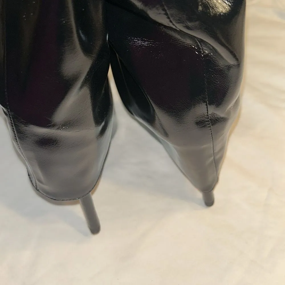 Lulus Pull on Black Fold Over Knee High Boots(Size 6) - Image 8