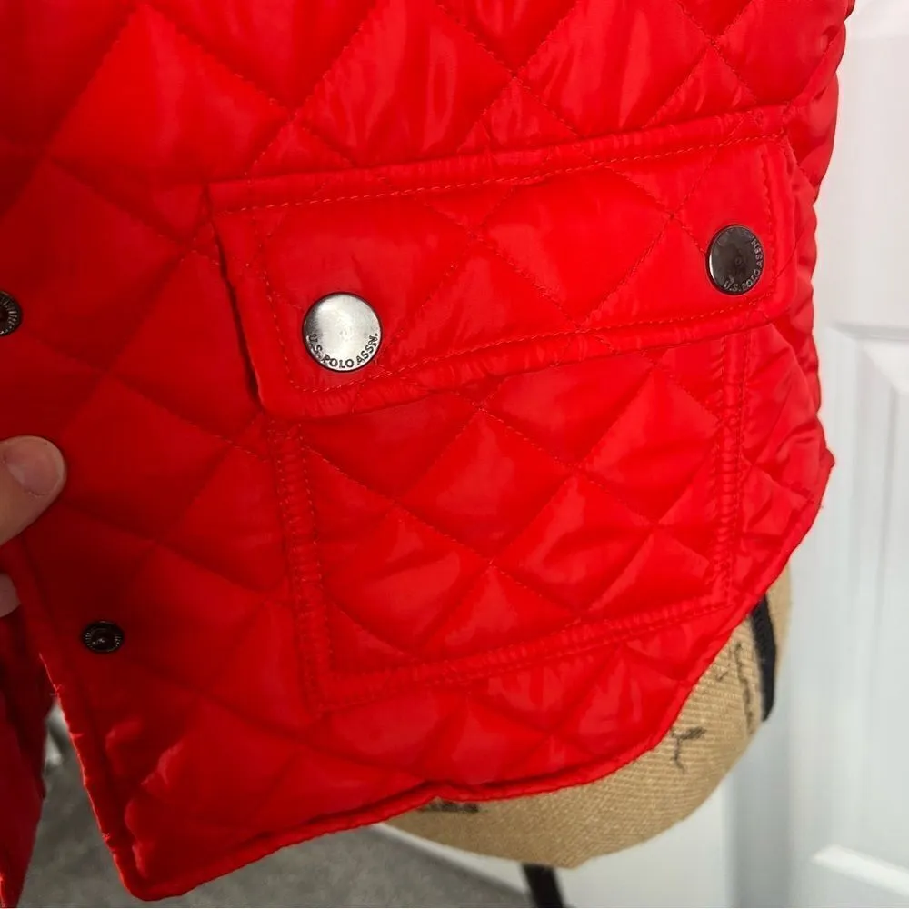 Sz M U.S. Polo Assn. Red Quilted Puffer Vest - Image 7
