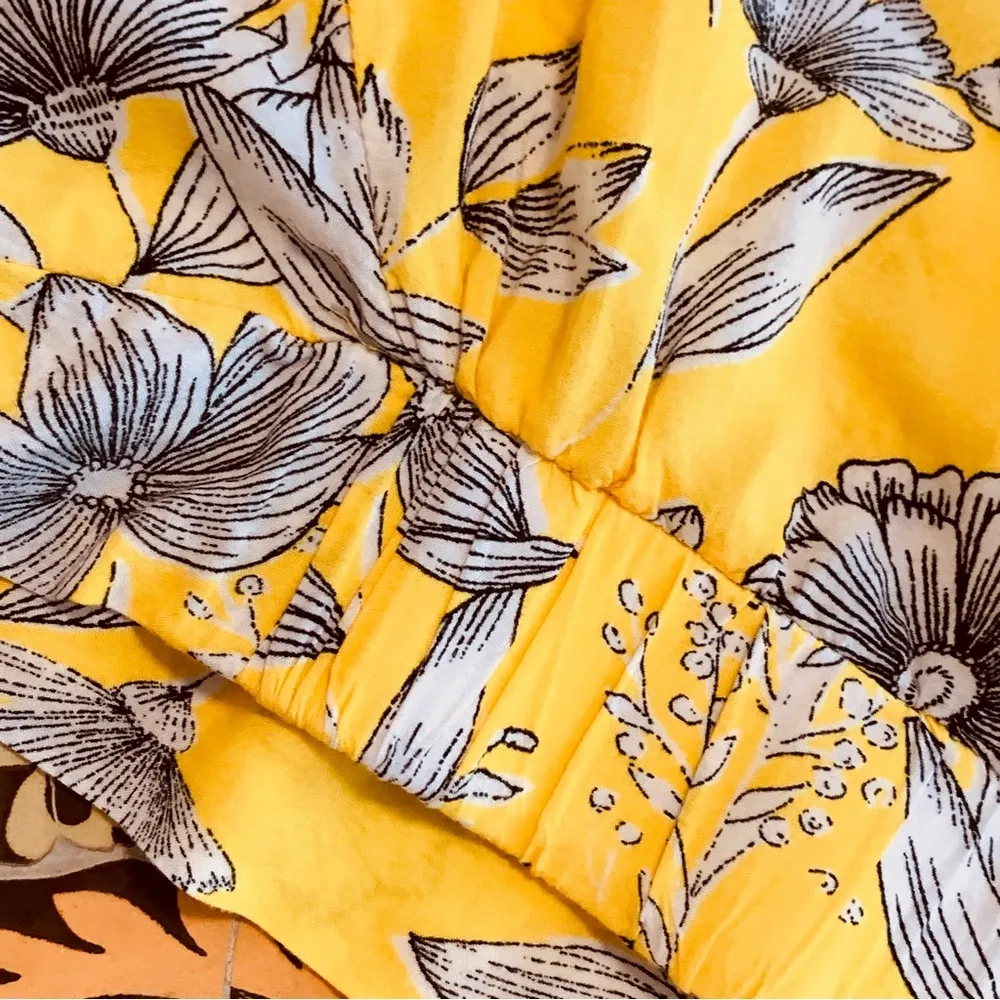 ZARA YELLOW LONG SLEEVE Top Sz: XL - Image 7