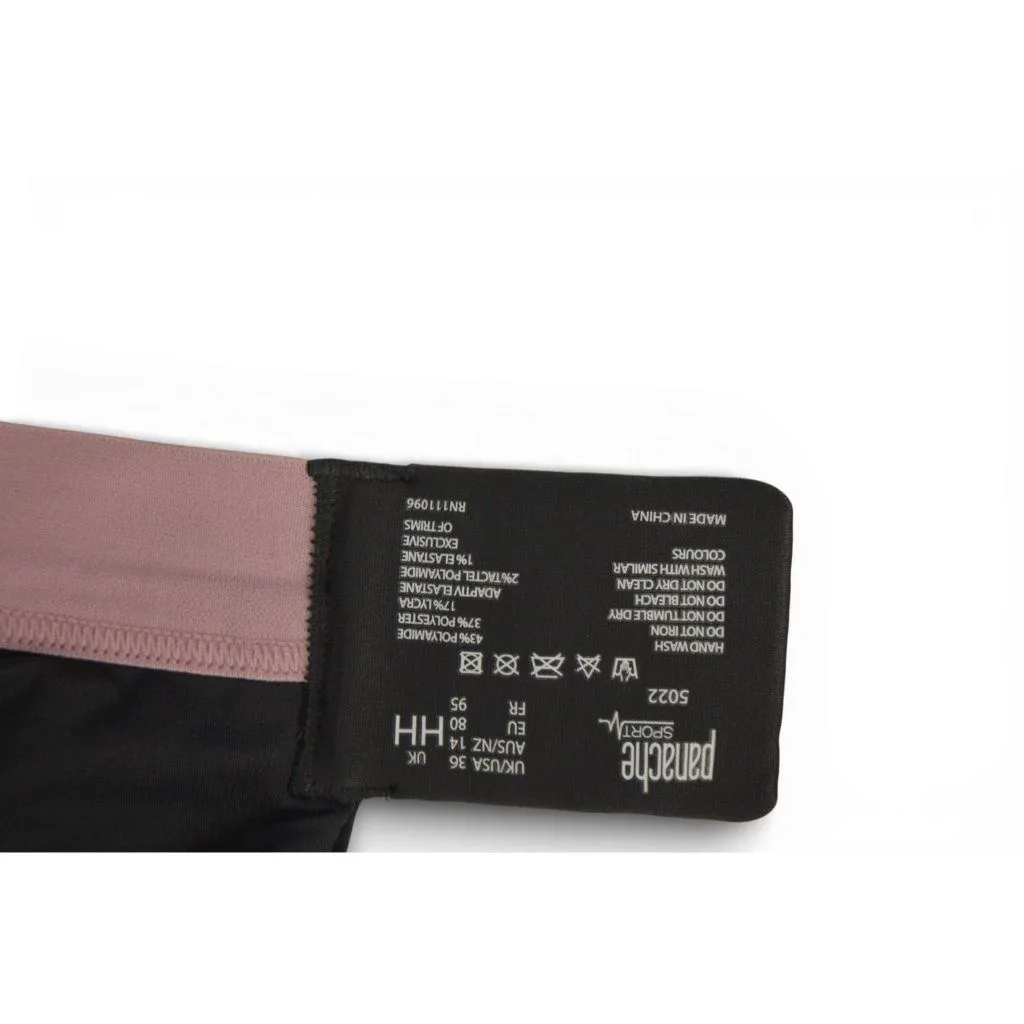 Panache Sport 5022 Underwire Sports Bra Black Pink UK 36HH US 36L High Impact - Image 3