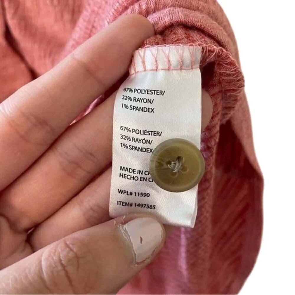 Weatherproof Vintage coral pink vneck short sleeved summer comfortable top - Image 7