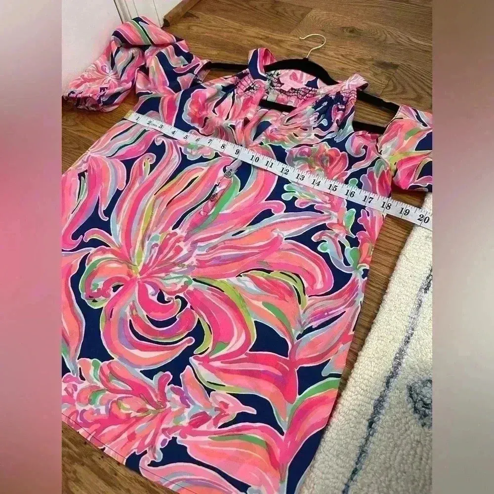 Lilly Pulitzer Elsa Sunny Should Silk Top in Banana Flambé Print - Size XS - Image 11