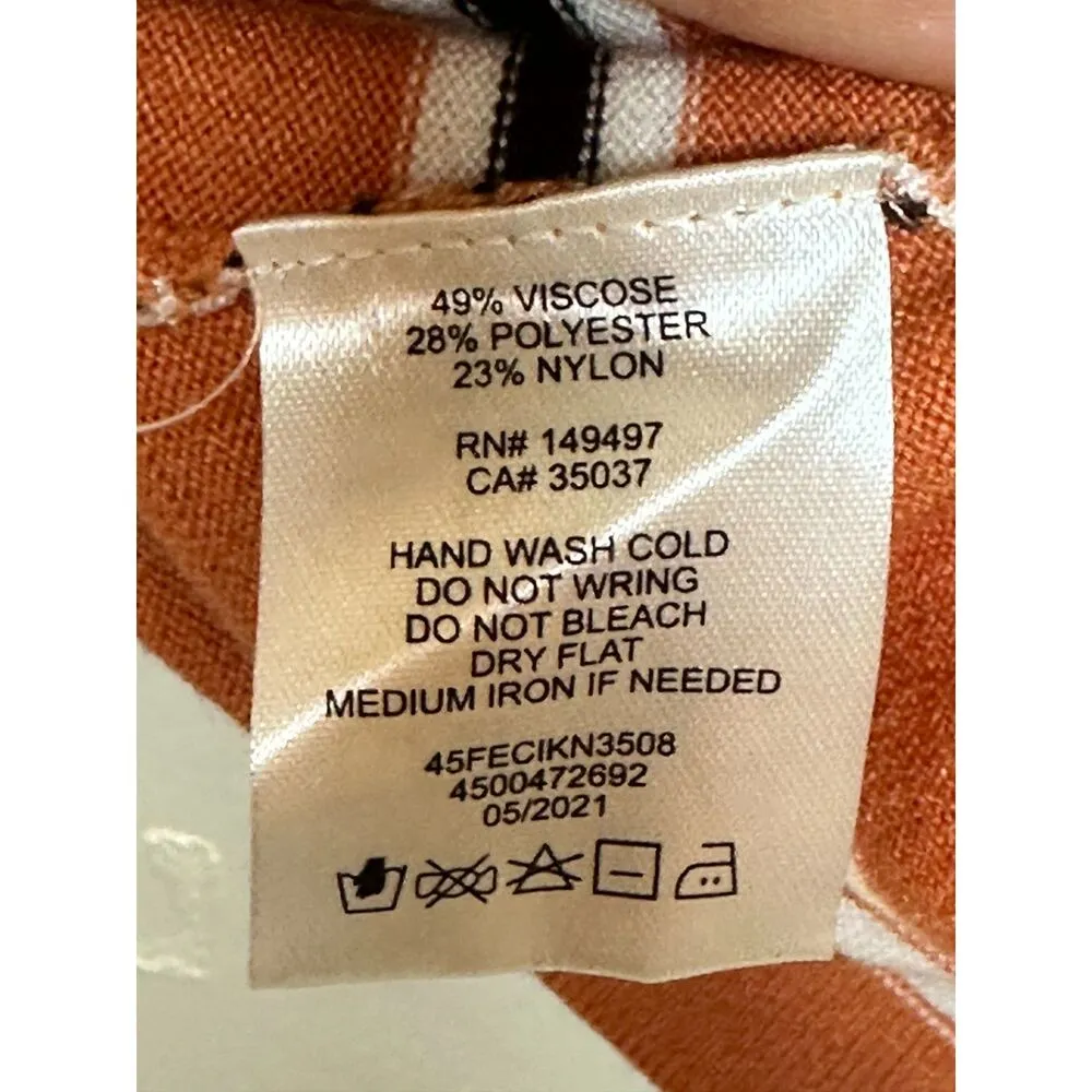 Favorite Daughter Women's Size L Coral The Revenge Stripe Crop Knit Top NWT Orange Size L - Image 7