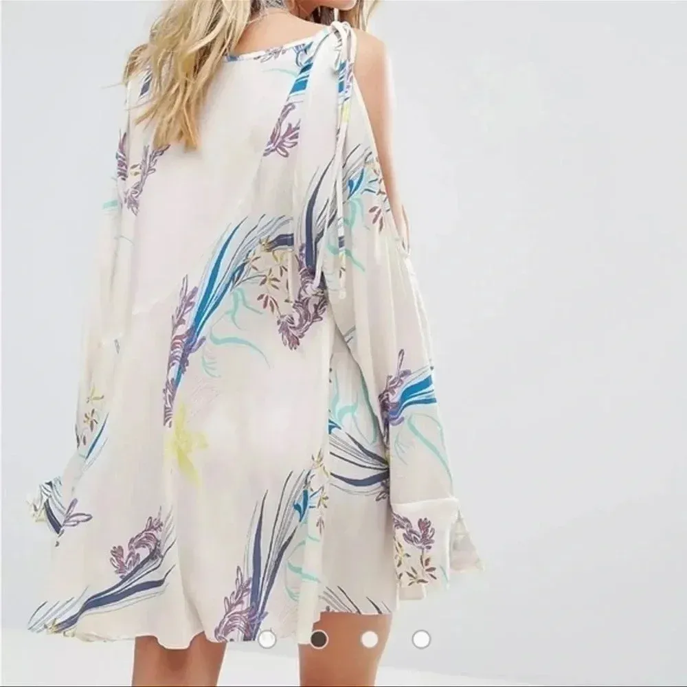 Free People | Clear Skies Floral Printed Cold Shoulders Tunic Dress Size XS - Image 3