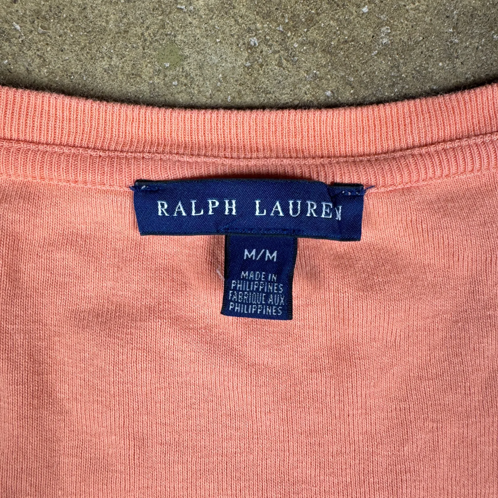 Ralph Lauren Women’s Pink Scoop Neck Tee‎ Shirt Medium Coral Short Sleeve - Image 5