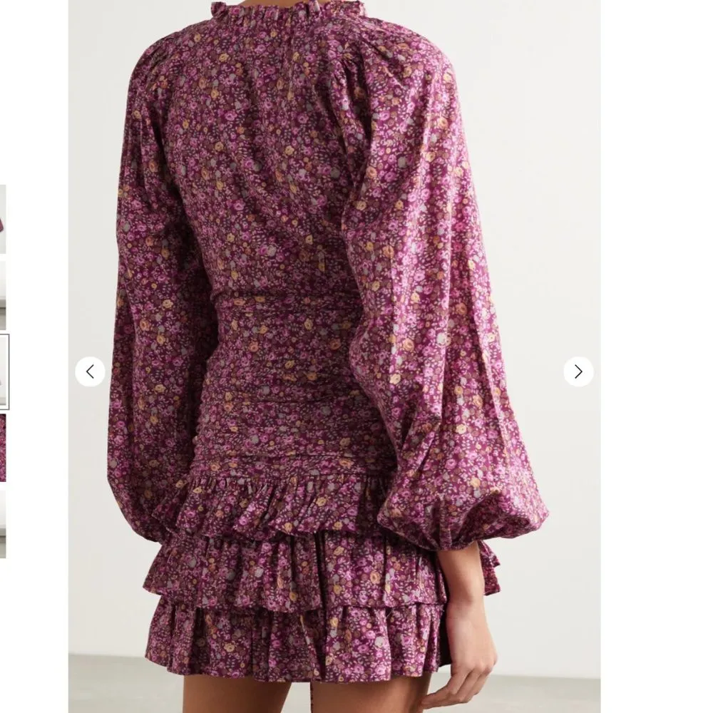 NWT LoveShackFancy Rina Dress in Cherry Wine - Image 4