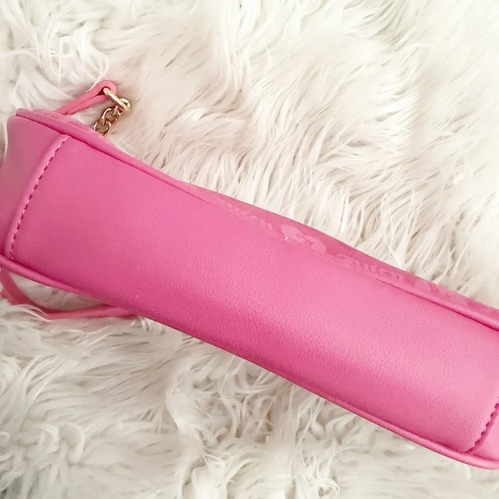 JUICY COUTURE | Pink "Girls Just Wanna Have Fun" Shoulder Bag Y2K Hearts Ombré - Image 5