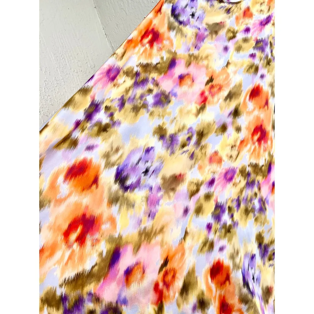 $465 Momoni Sleeveless 100% Silk Printed Destin Midi Dress Multicolor FR 40/US 8 - Image 6