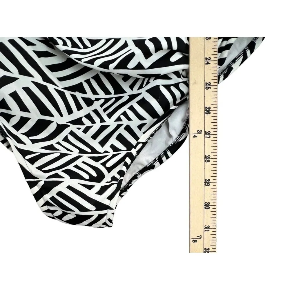 Swim Solutions Swimsuit Womens 20 Black White Ruched Underwire Tummy Control Size undefined - Image 8