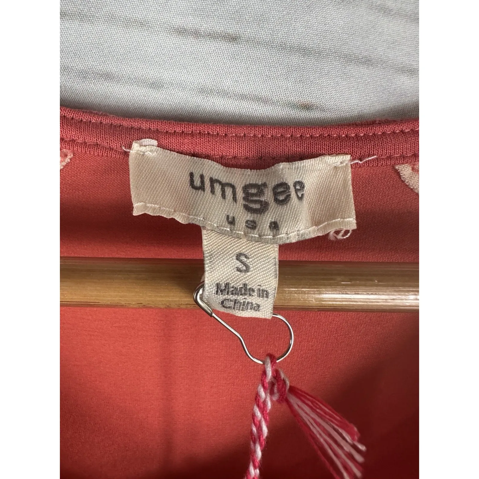 Umgee USA Women's Coral Brown Short Sleeve Boho‎ Dress Size Small New Summer - Image 3