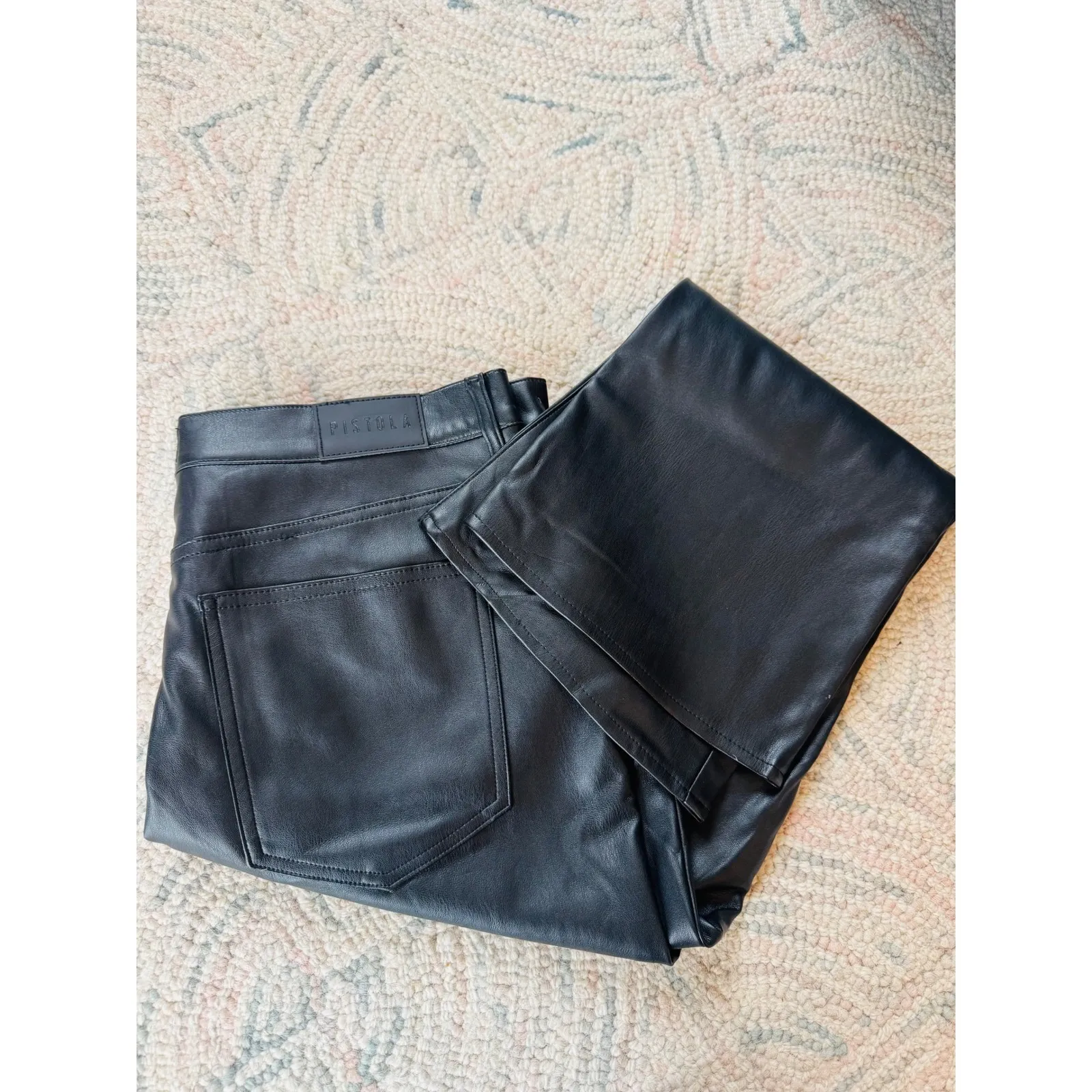 Pistola Alley Faux Leather Bootcut‎ Pants, Black, Size 14 (33 Waist), NWOT - Image 8