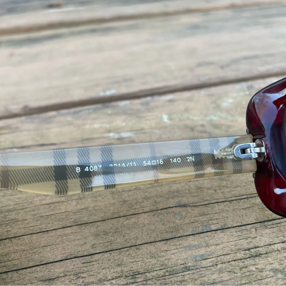 Burberry Black‎ and Brown Novacheck B4087 3001/8g 54mm Rectangle Sunglasses - Image 4