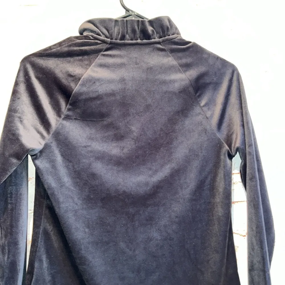 Lilly Pulitzer Sweater Womens XXS Black Skipper Ruffle Velour Popover Pullover - Image 6