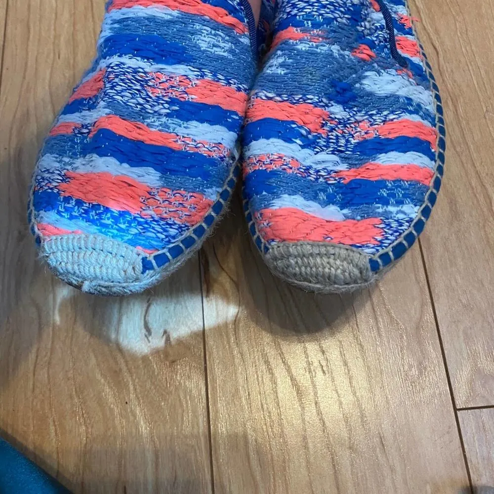 Soludos Malhia Kent x Soludos Tweed Smoking Slipper Blue Espadrilles Sz 10 - Image 4