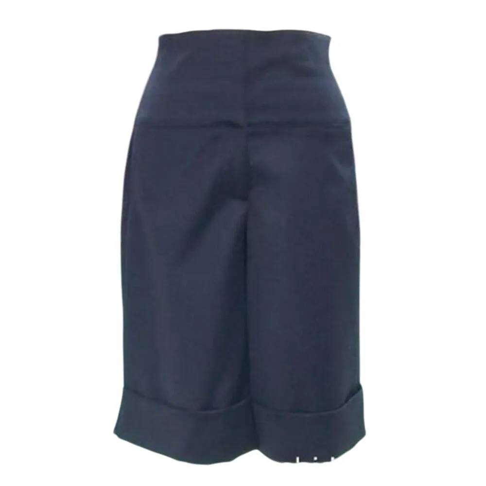 Cache Black Stretch Short Black Self Belt Waist Pant Dressy Casual New $88 NWT - Image 2