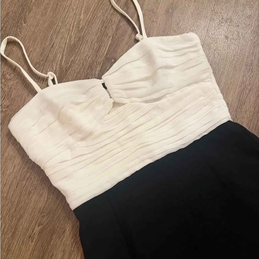 French Connection Whisper Strappy Tulle Mini Dress In Black/White size 4 - Image 6