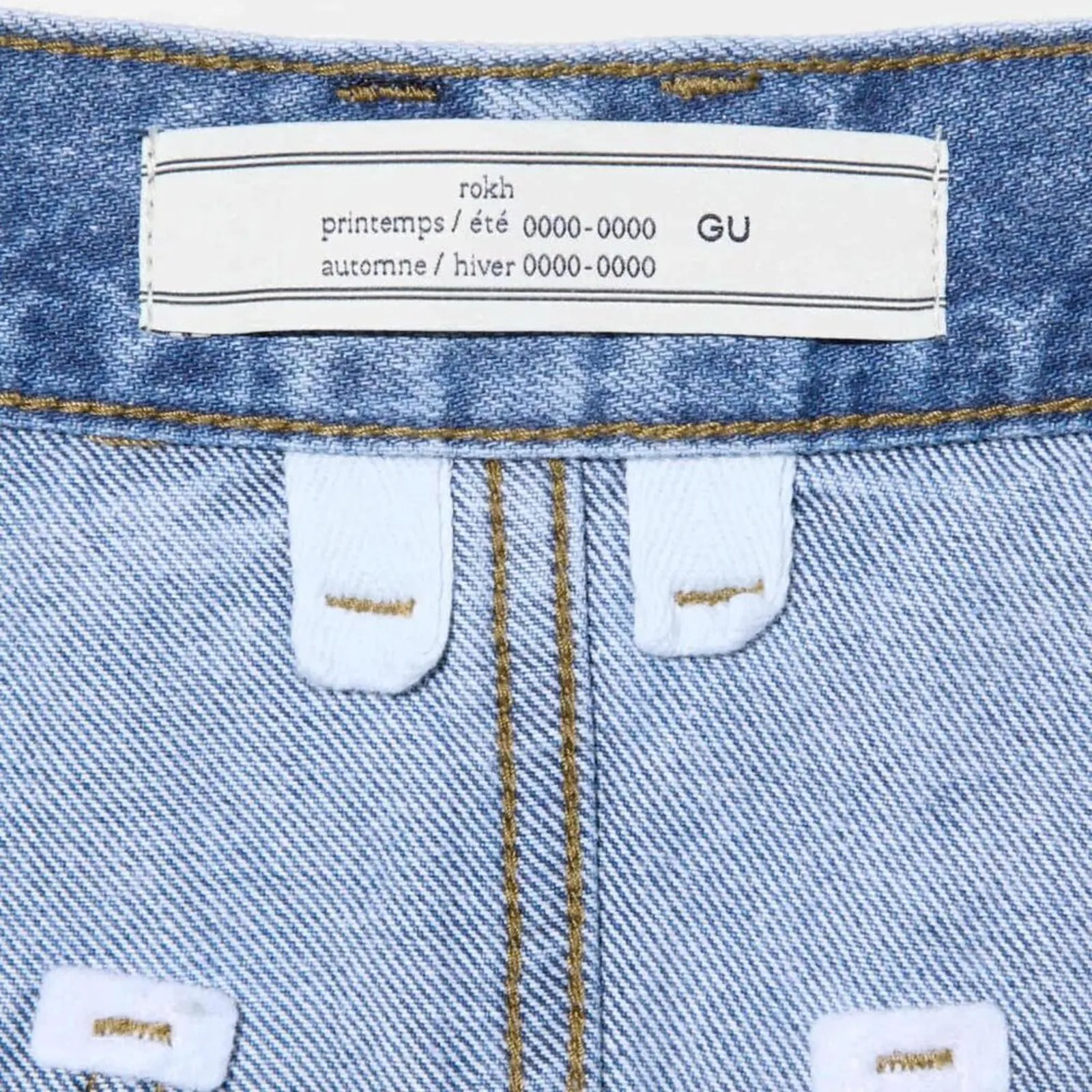 Uniqlo GU 100% Cotton Button Front Wide Leg Jeans by rokh Light Wash NWT Small - Image 8