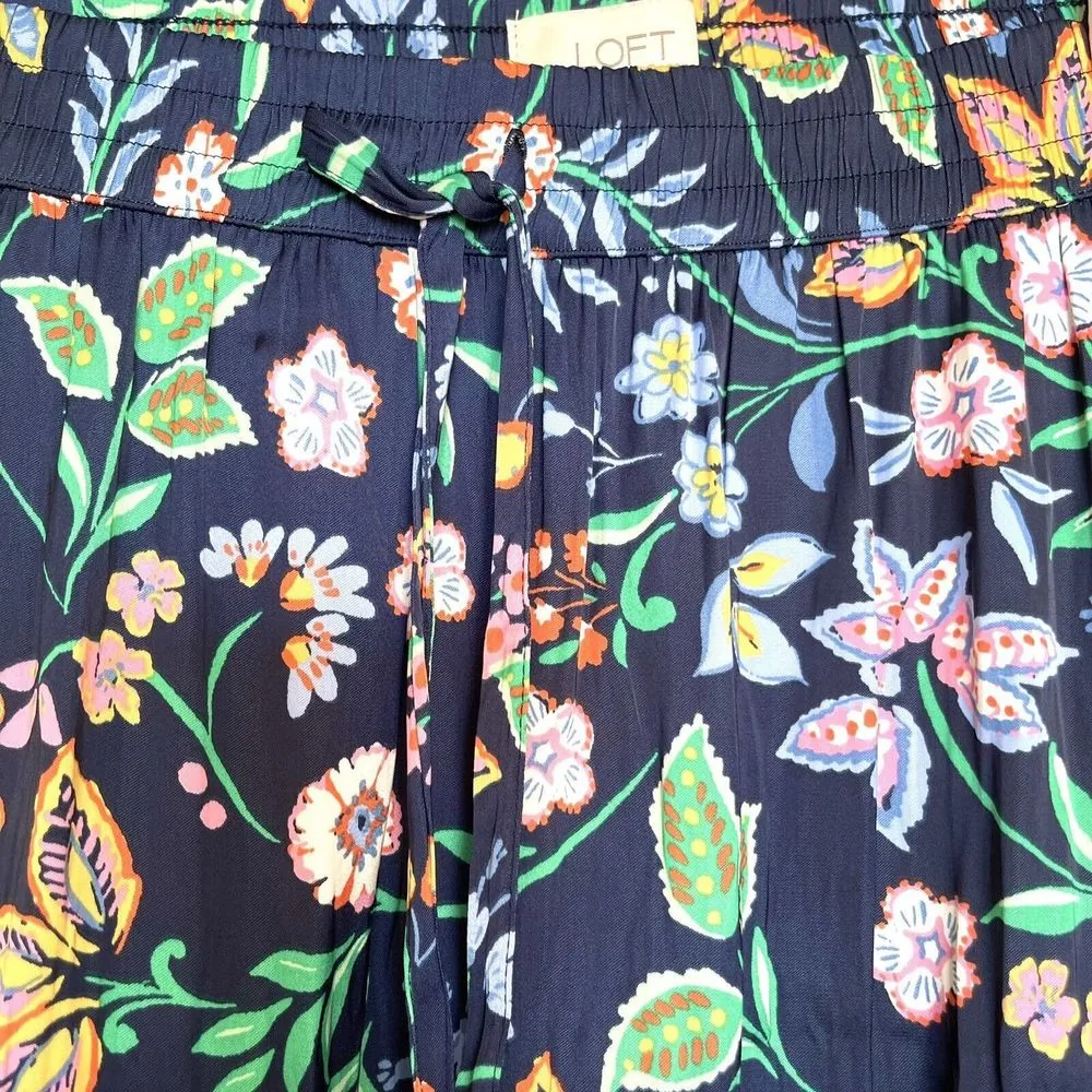 Loft Outlet Women Skirt Sz Small Floral Short Front Tied Tiered Colorful Spring - Image 7