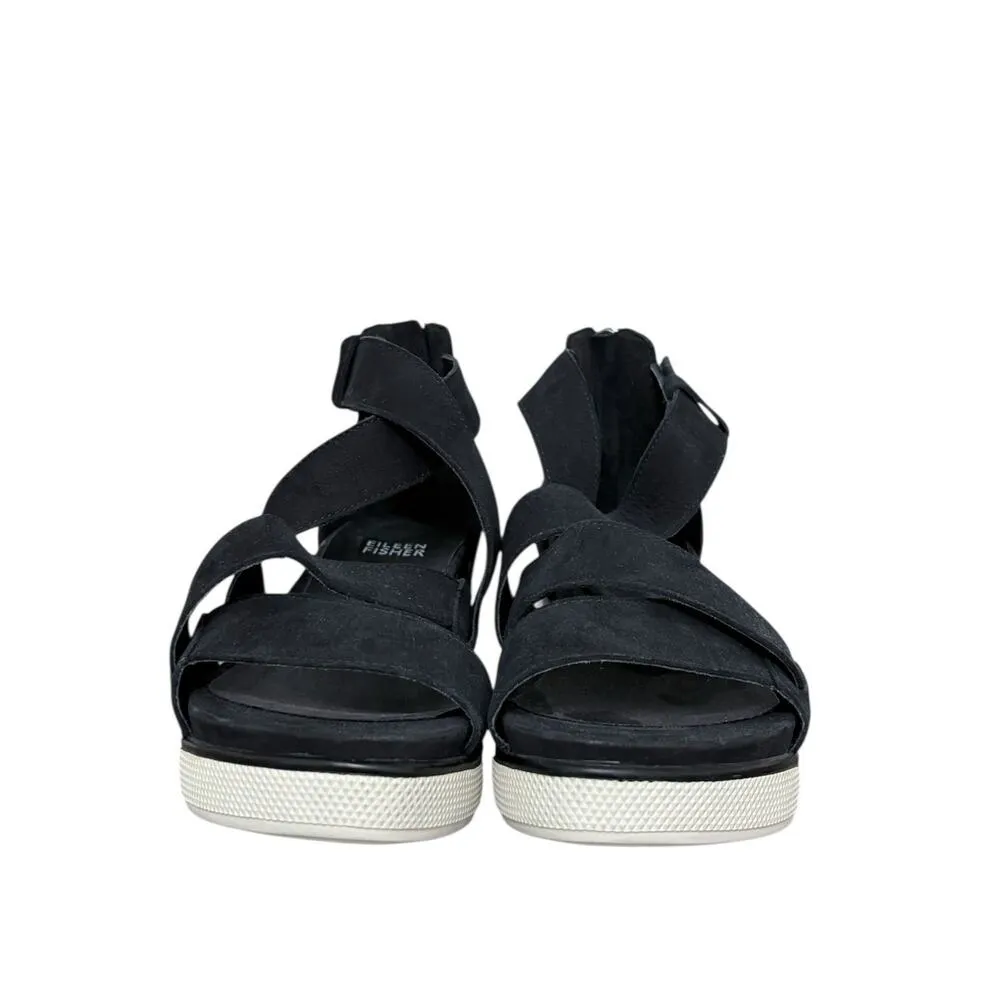 Eileen Fisher Woman's Sally Wedge Sporty Sandal in Black - Size 6 - Image 4
