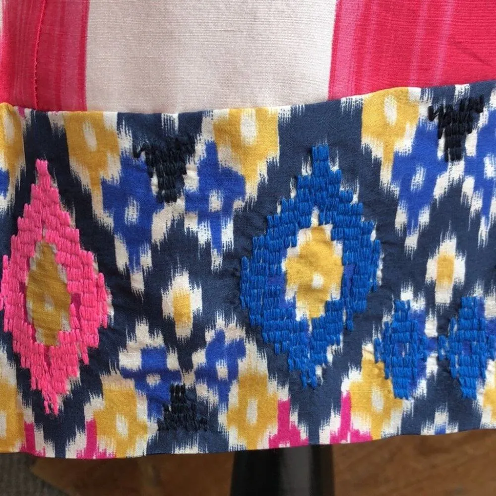 Maeve Anthropologie Pink Polka Dot Skirt Silk Size Small - Image 9