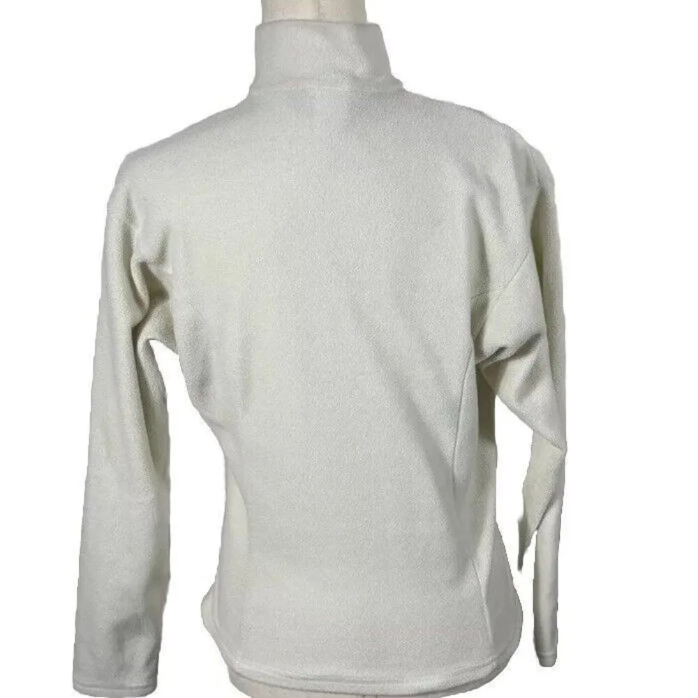 Black Diamond WHITE FLEECE Quarter Zip Fleece, WOMEN'S MEDIUM SOFT COZY WARM - Image 2
