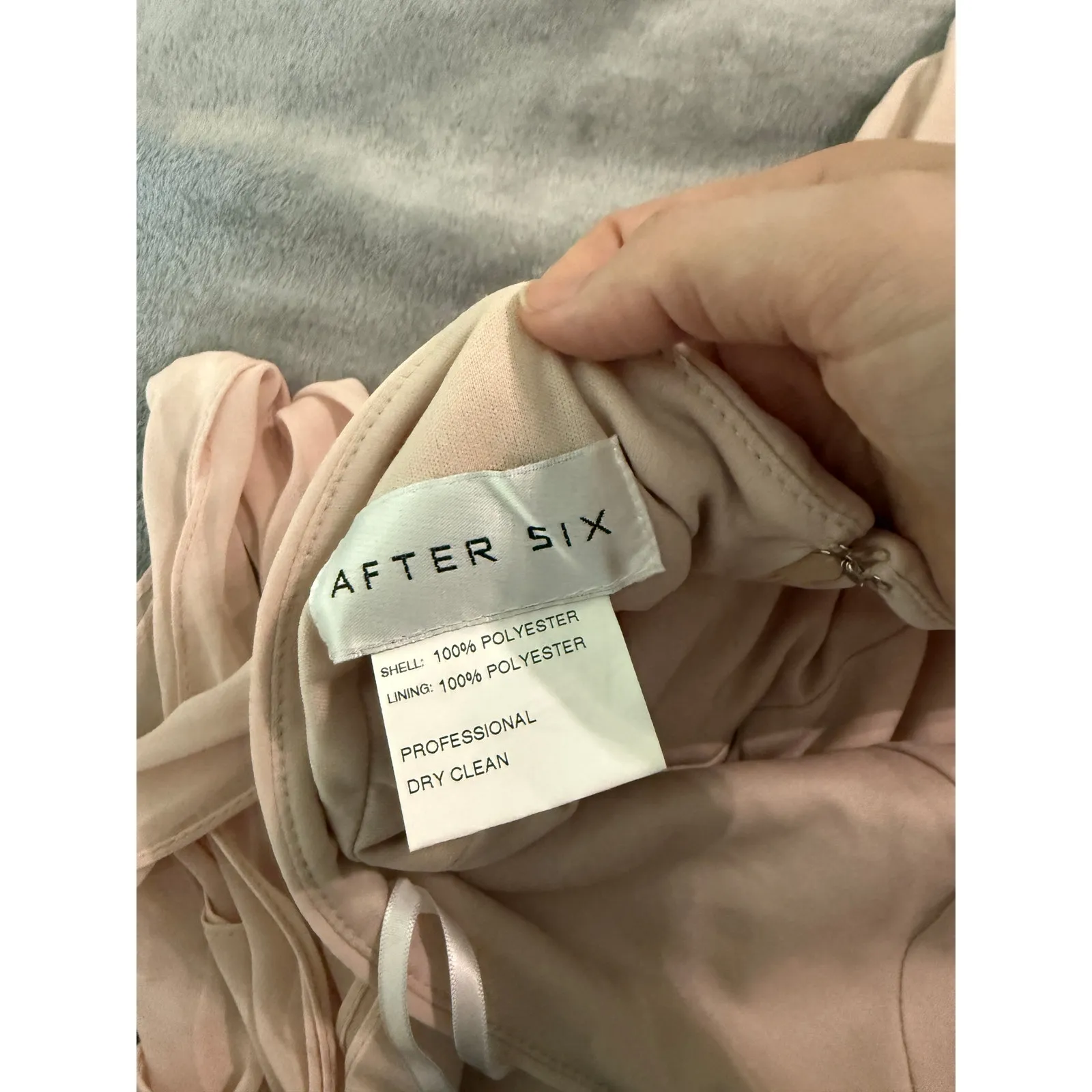 After‎ Six High Neck Halter Backless Maxi Dress Cameo 1545 Size 10R NWT Glam Tan - Image 6