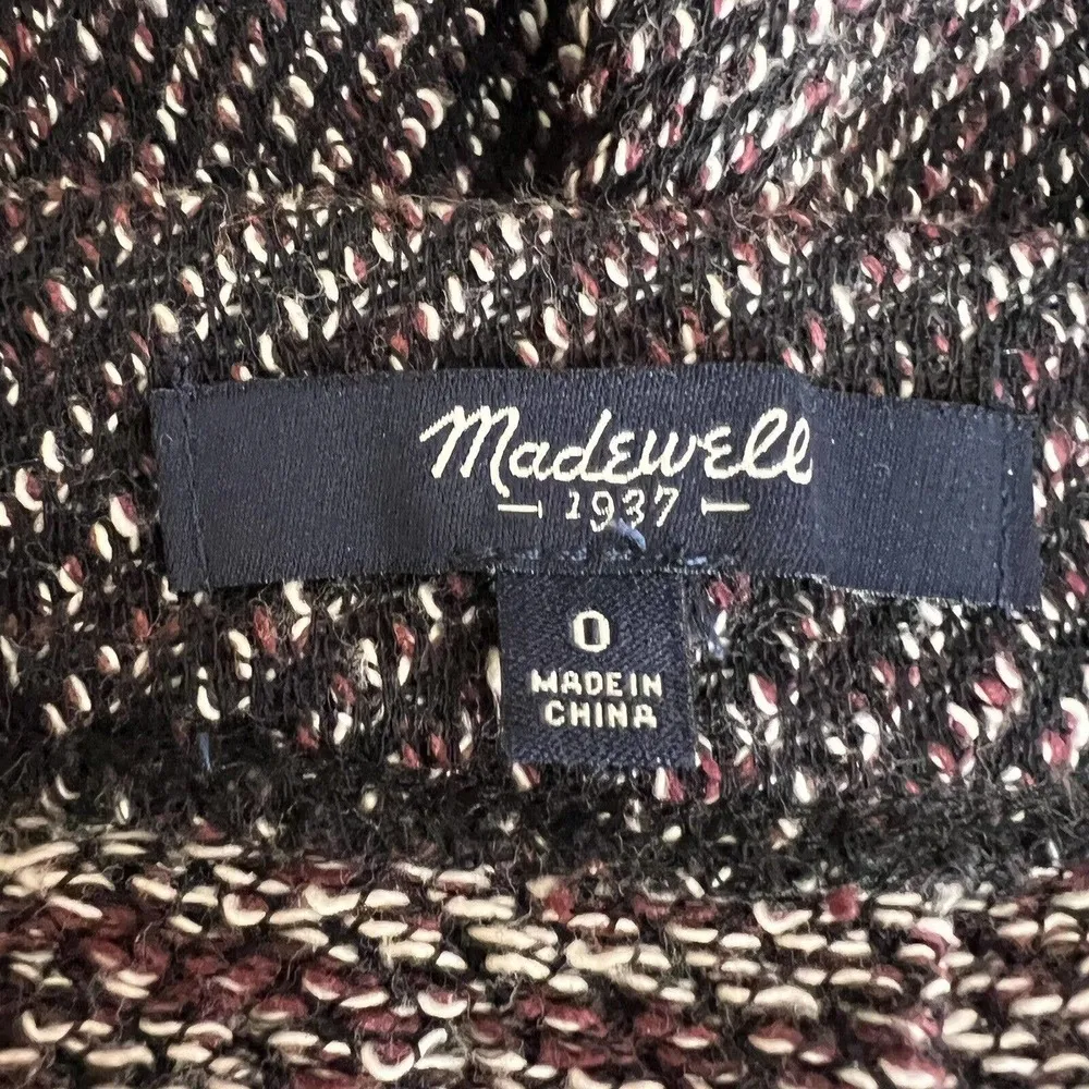 Madewell Skater Skirt Tweed Maroon Burgundy Knit School Girl Mini Size 0 - Image 26