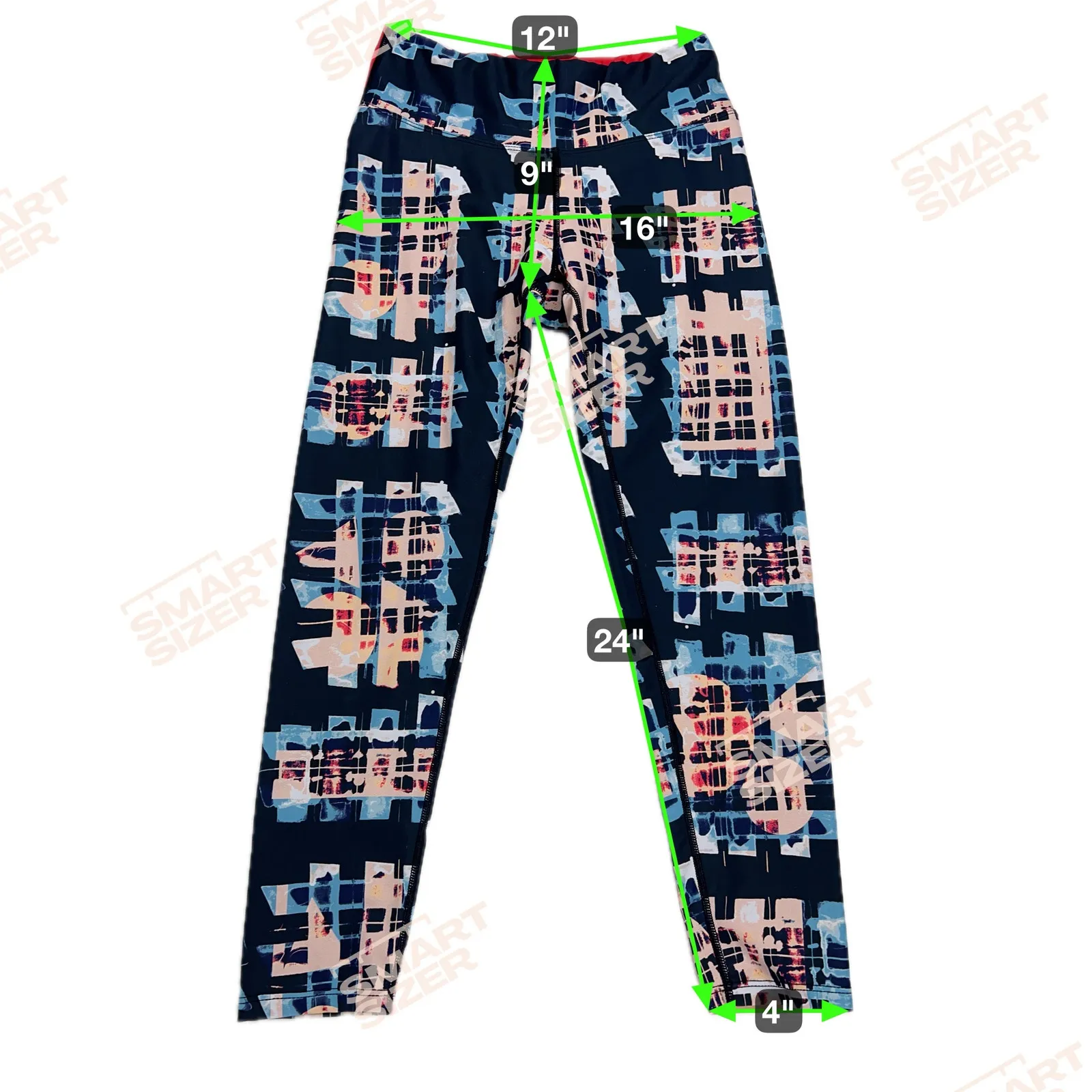 Oiselle Spandos Tagless 3/4 Athletic Legging Tights Rear Window Print Size M - Image 6