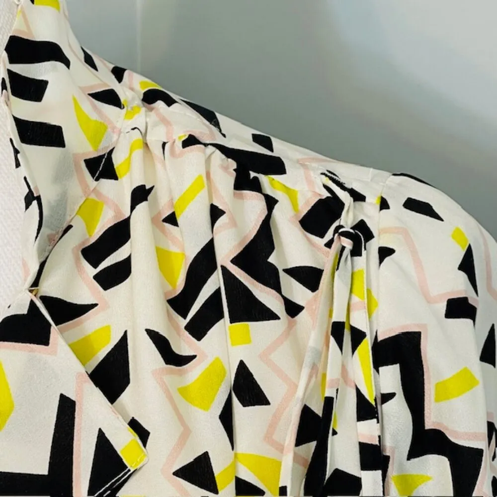 DVF Diane Von Furstenberg 100% Silk Abstract Geometric Print Dress Size 6 - Image 5