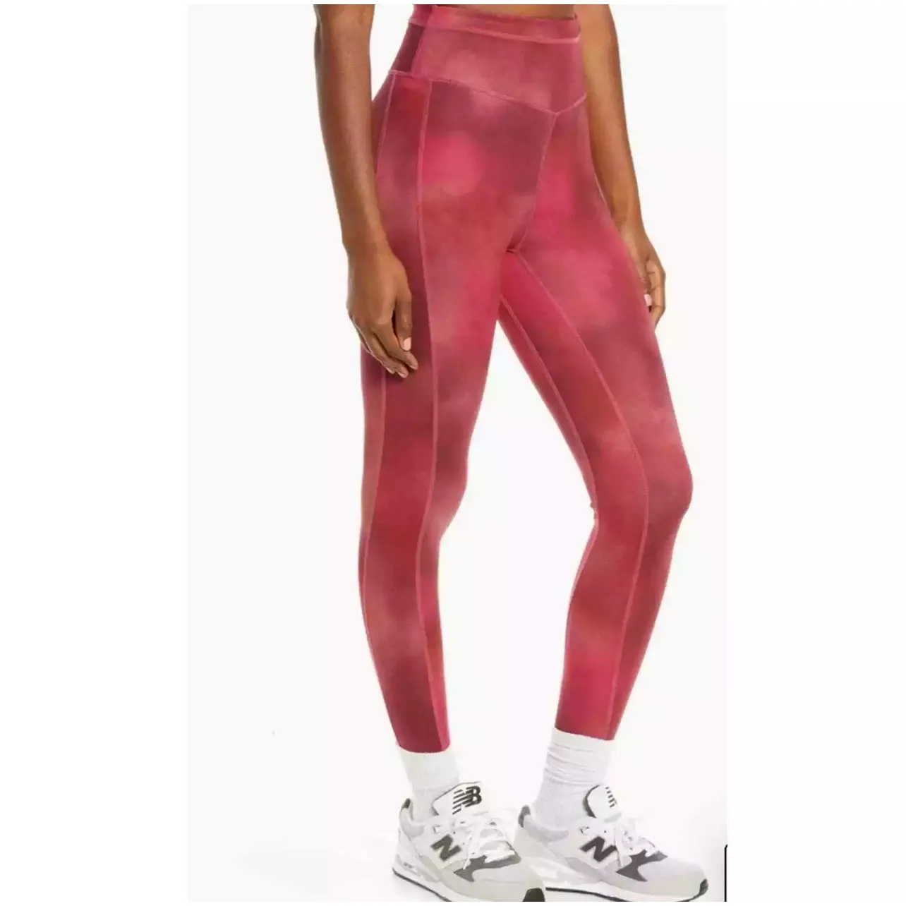 Free People FP Movement Reversible Beat the Heat Leggings Red Combo Size Medium - Image 3