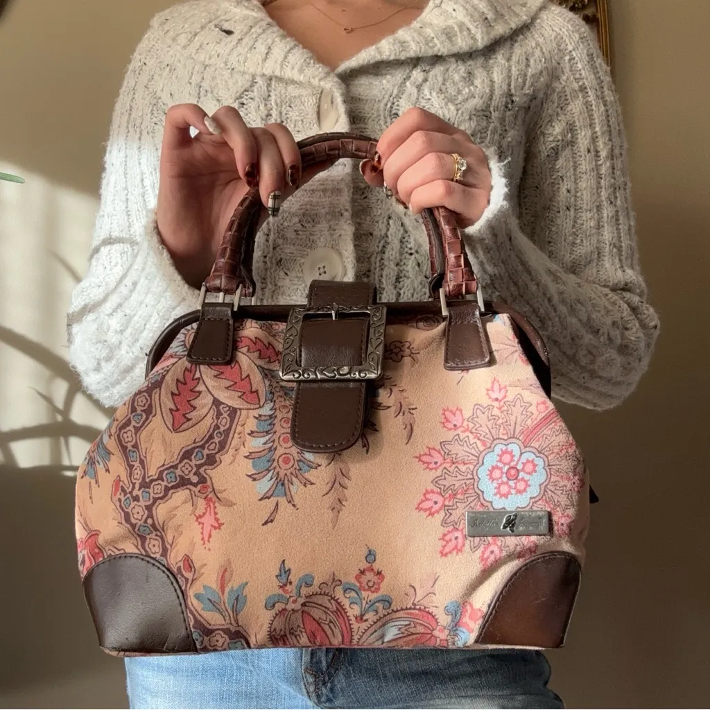 Isabella’s Journey Tan Floral Handbag - Image 11