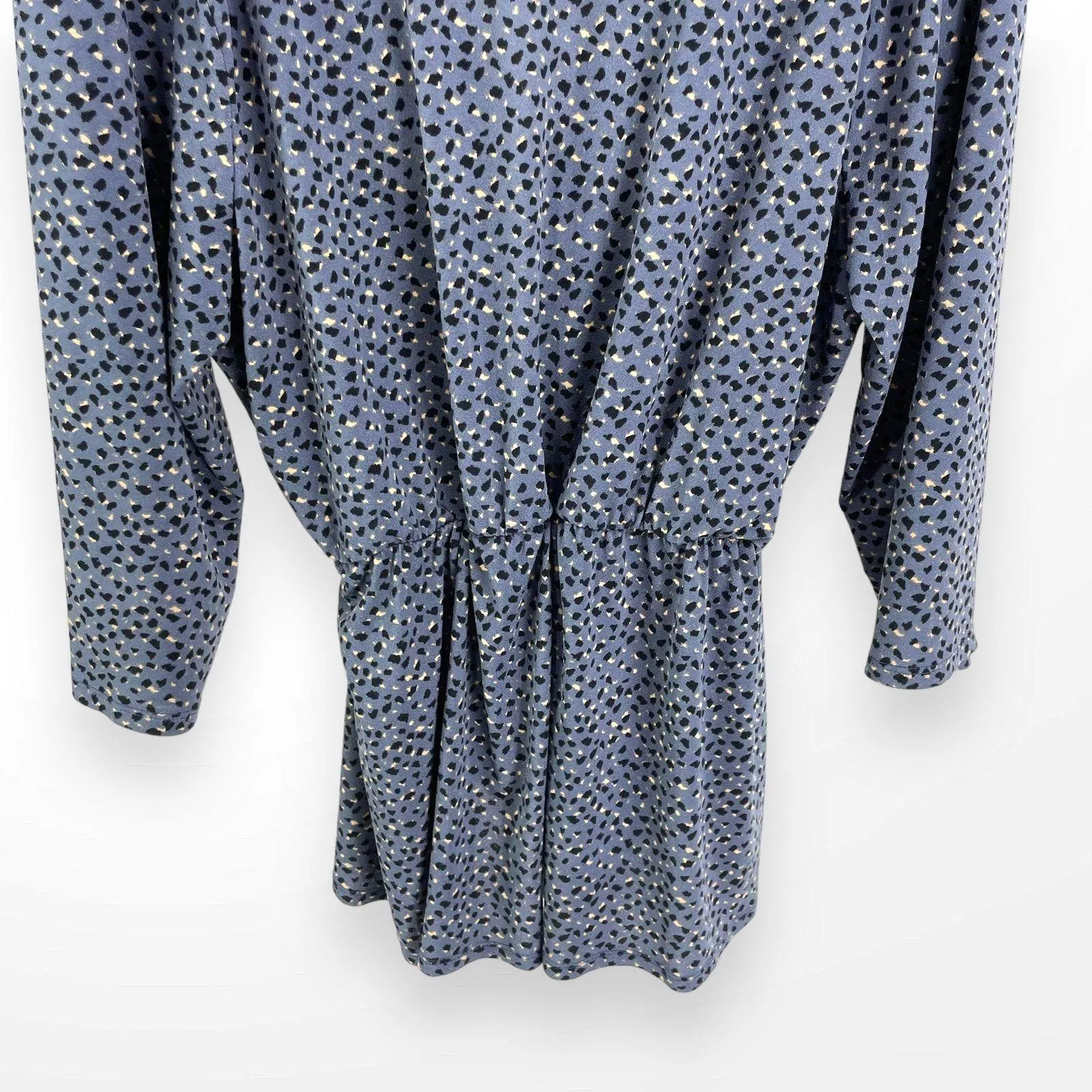 GILLI Blue Black Abstract Animal Print Surplice Wrap V - Image 8