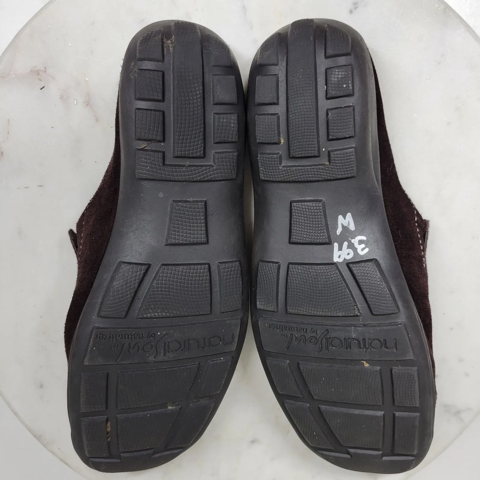 Vintage‎ Naturalizer Natural Soul Fanner Suede Mules Womens 7 Brown Leather Bow - Image 12