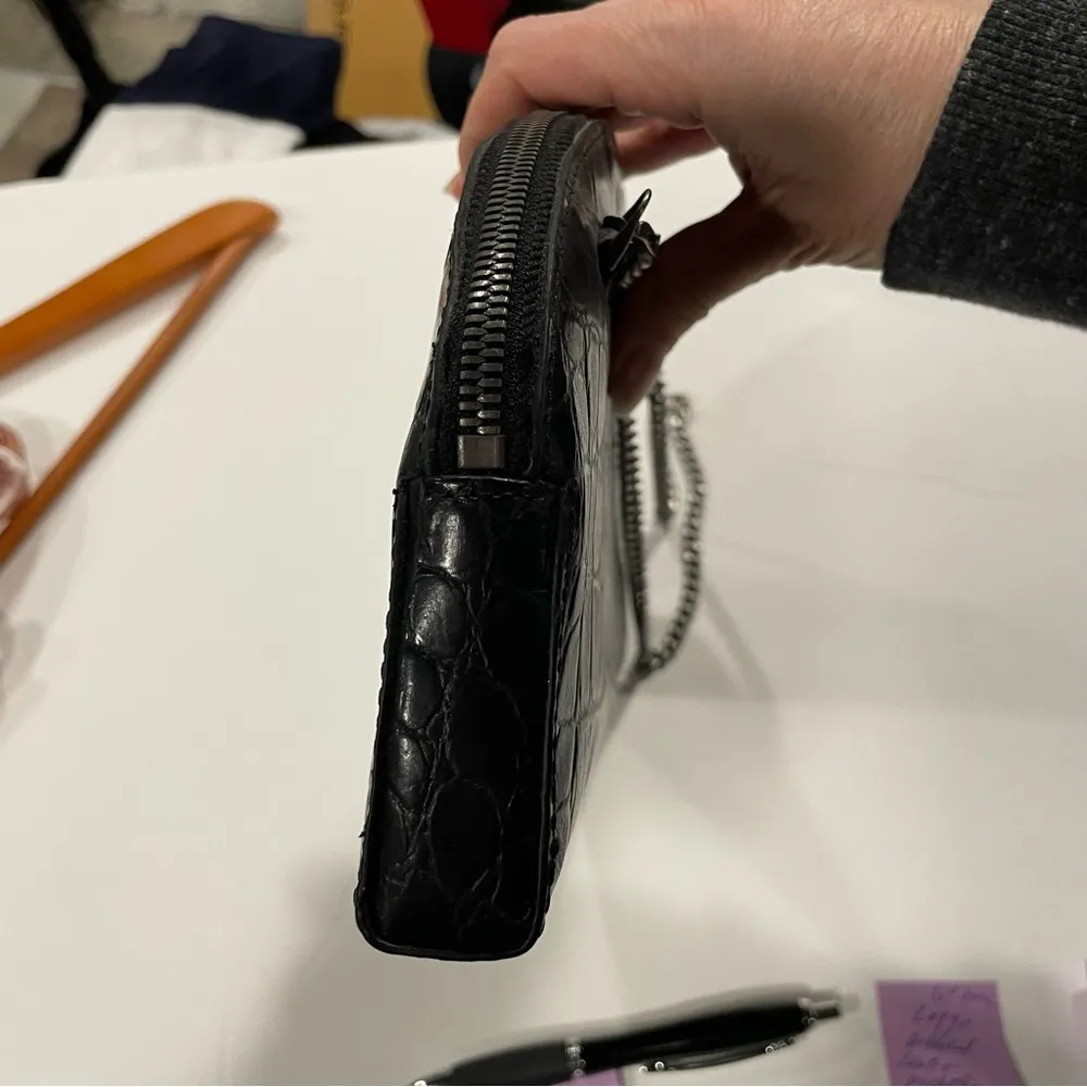 Eric Javitz New York old money black leather half moon on a chain mini bag - Image 6