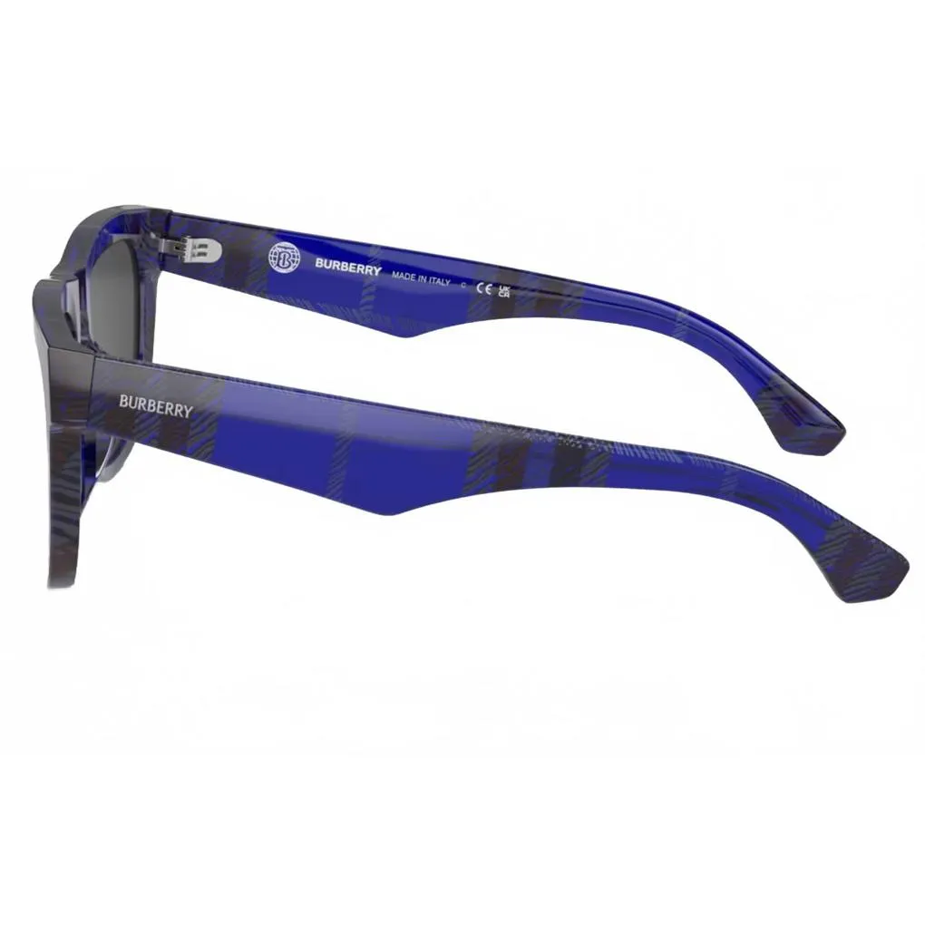 Burberry  50mm Square Sunglasses DARK GREY/CHECK BLUE NWT - Image 8