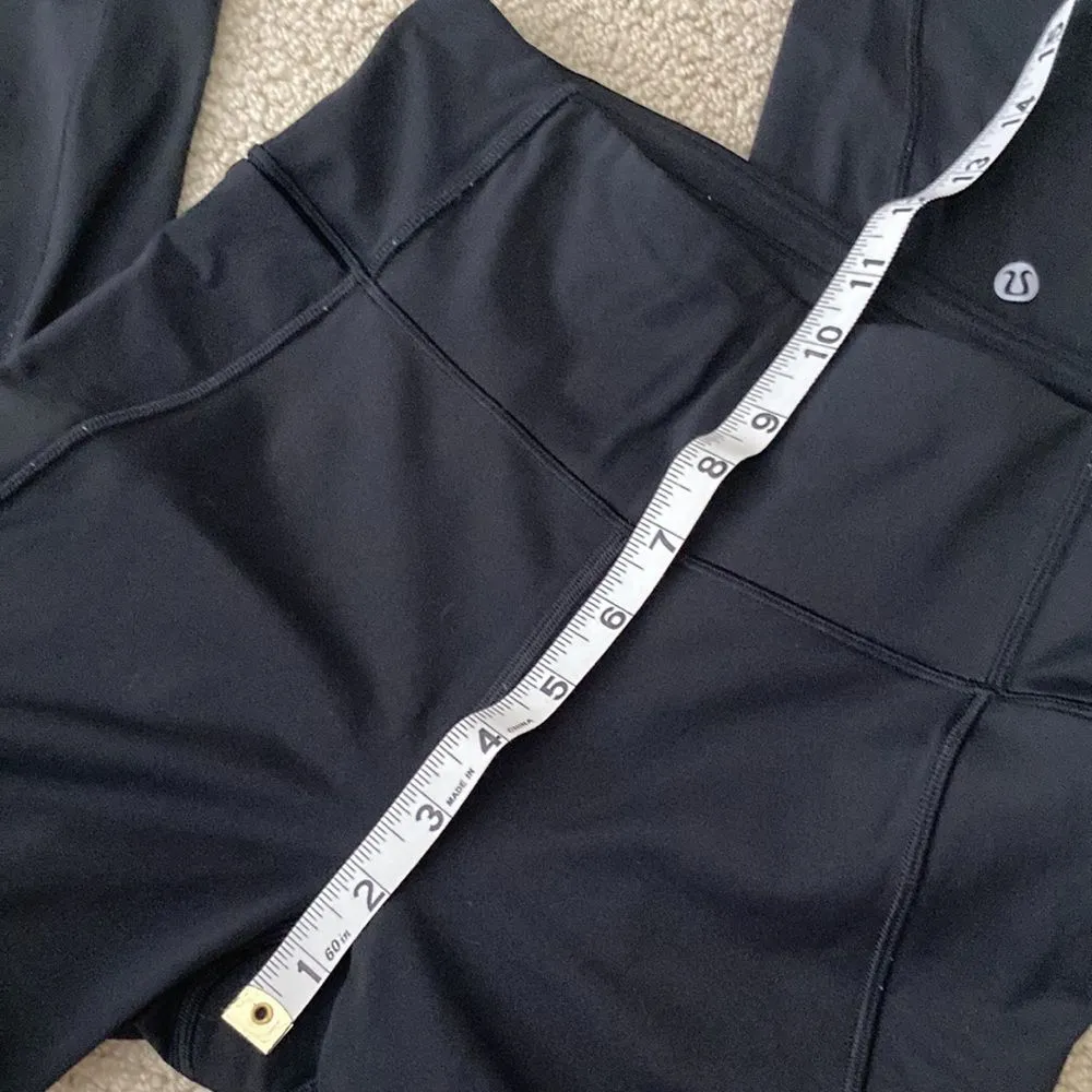 LULULEMON Final Lap Crop 23” Like New Black Nulux Leggings Fast & Free Sz 6 VEUC - Image 14