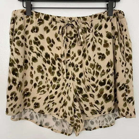New Heartloom Leopard Animal Print Pull On Soft Shorts Miena Khaki - Image 6