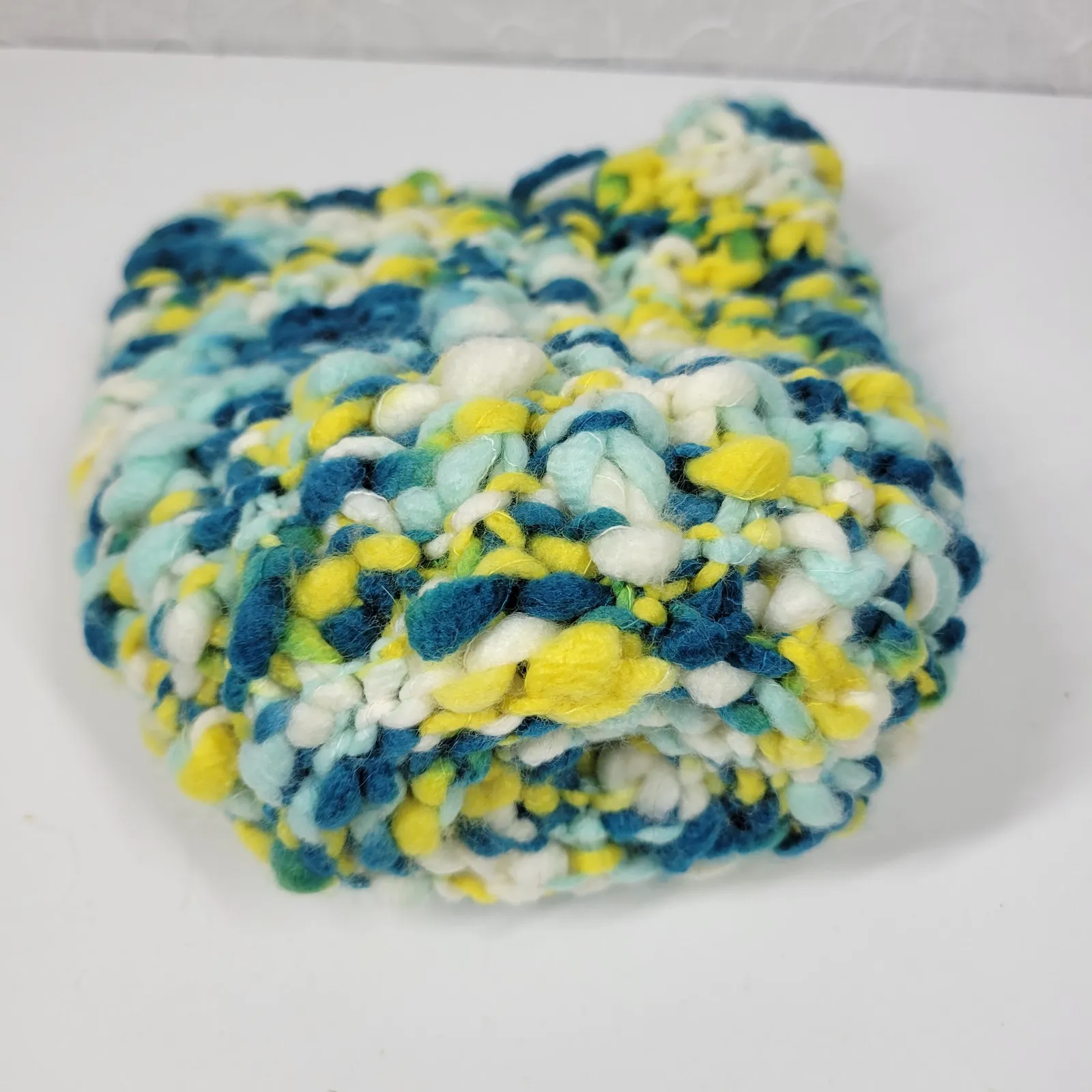 Marmot Frosty Womens Pom Pom Hat OS Green Yellow Loose‎ Knit Winter Cozy Cap - Image 12
