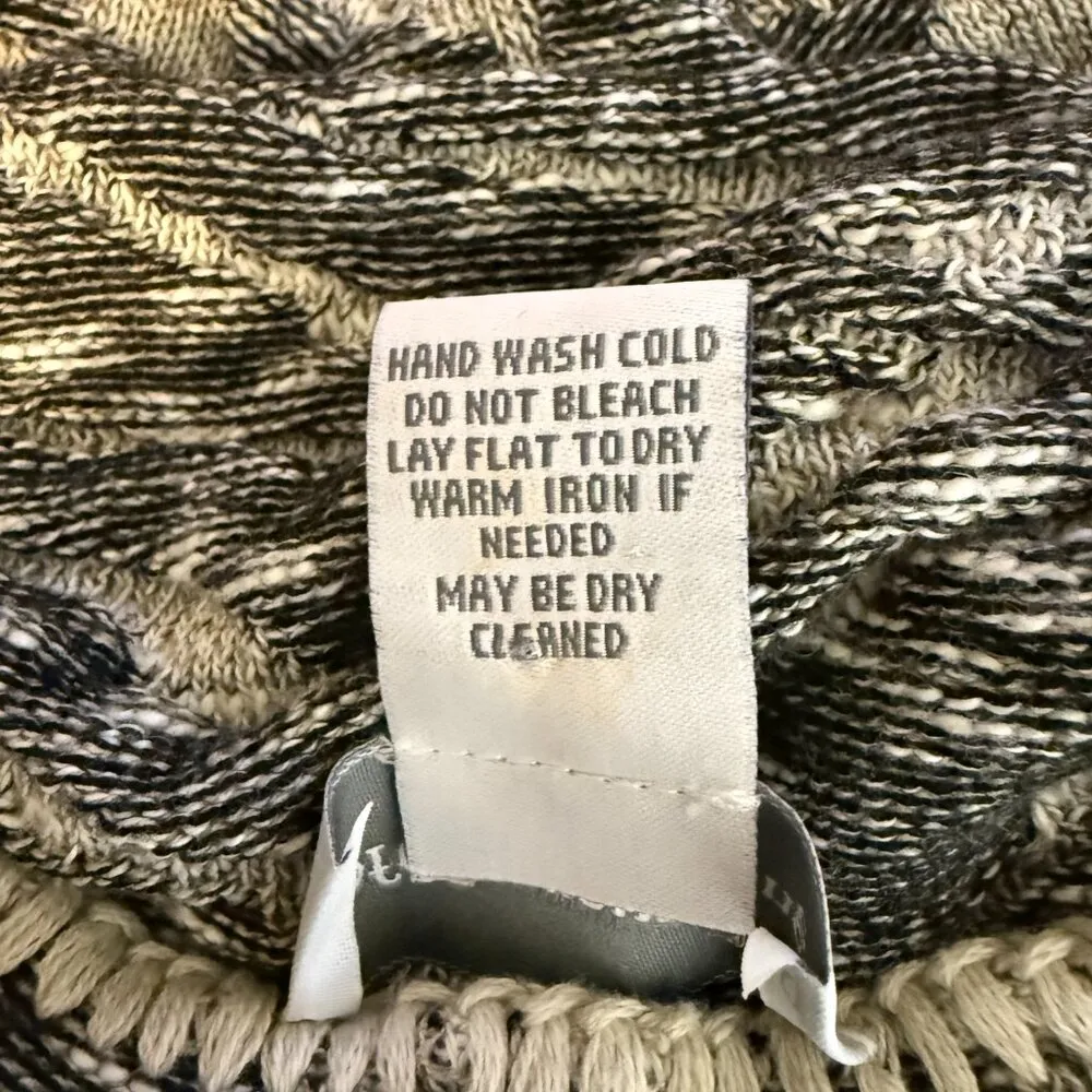 Soft Surroundings Zebra Print Fringe Knit Cardigan Sweater Women's Medium Shawl - Image 13