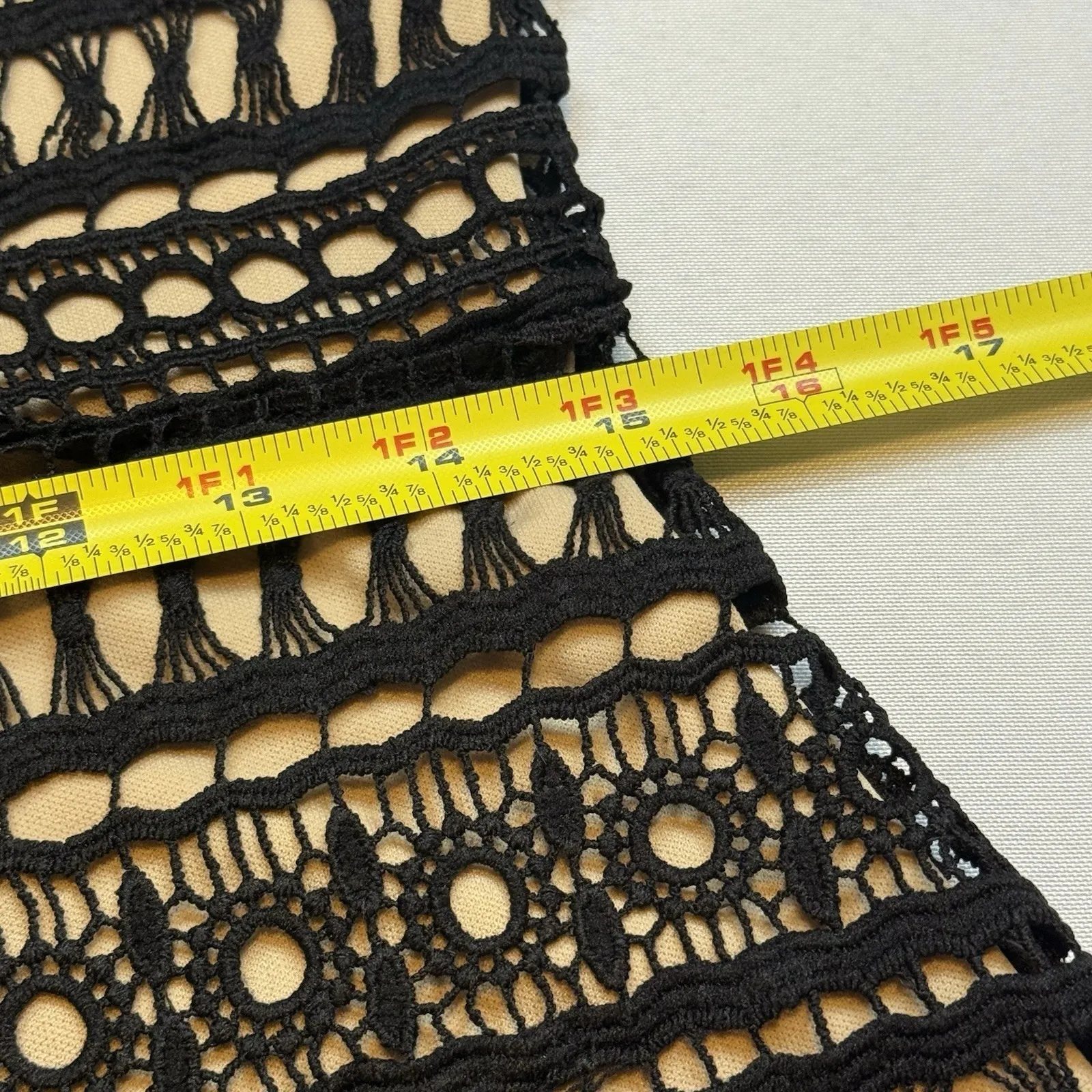 Francescas Womens Black Crochet Cocktail Dress w/ Nude‎ Underlay Classy NWT Sz M Size M - Image 9