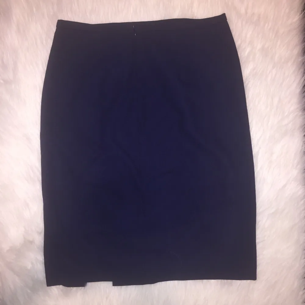 Michael Kors Wool Blend Navy Slit Pencil Skirt - Image 3