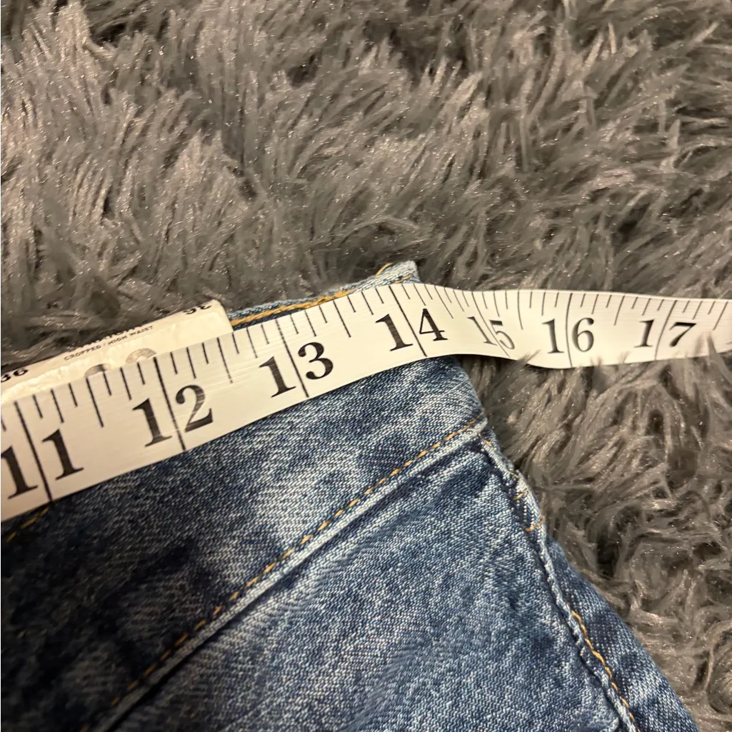 Mango denim Havana straight trendy cropped high waisted blue jeans size 28 NWT - Image 15