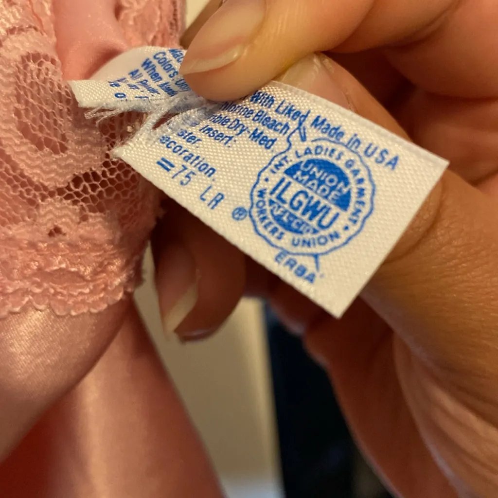 MaidenForm Vintage Chantilly Pink Lace Cami Size 3 / Small 16.5in Ptp - Image 10