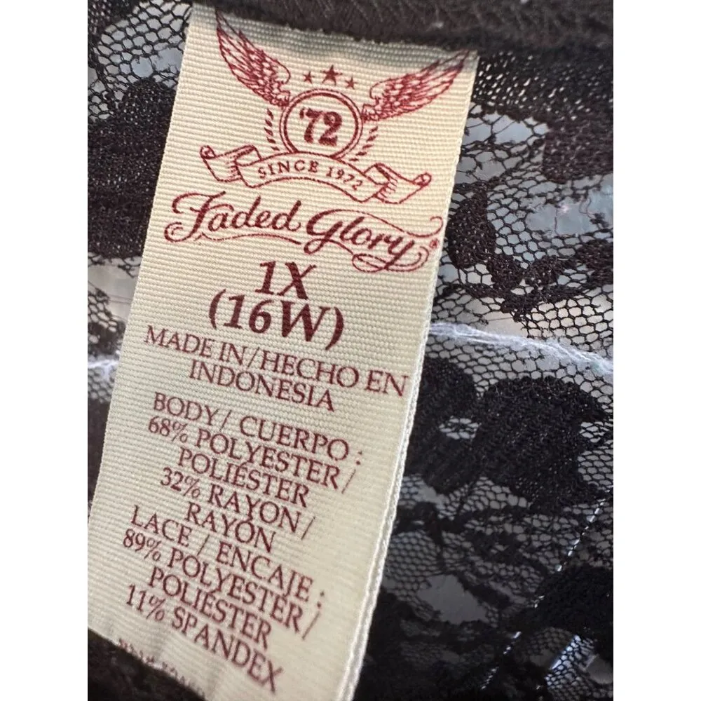 Faded Glory Women’s Plus Lace Blouse Size 1X - Image 10