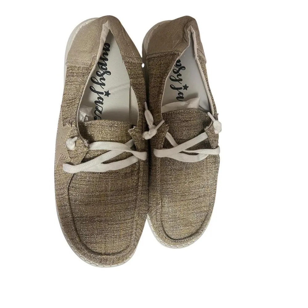 Gypsy Jazz Shoes Womens Size 11 Beige Lightweight Flexible LowTop LaceUp Sneaker Tan - Image 3