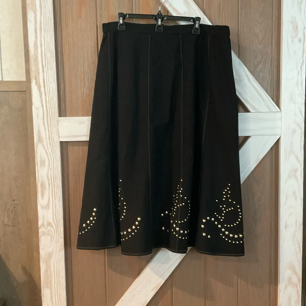 Black Studded Jacket and Skirt Set. Jacket P2P 24” Skirt Waist 19” SIZE 20W - Image 3